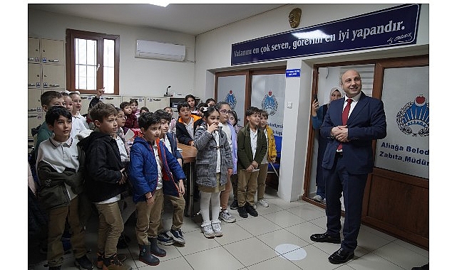 Aliağa Belediyesi Zabıta Müdürlüğü Minik Misafirlerini Ağırladı görseli
