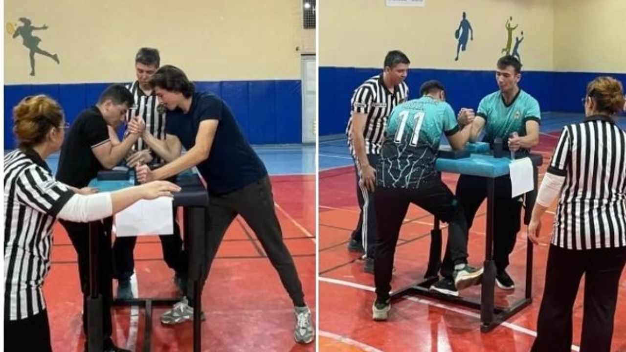 Okul Sporları Bilek Güreşi müsabakaları heyecanla başladı görseli