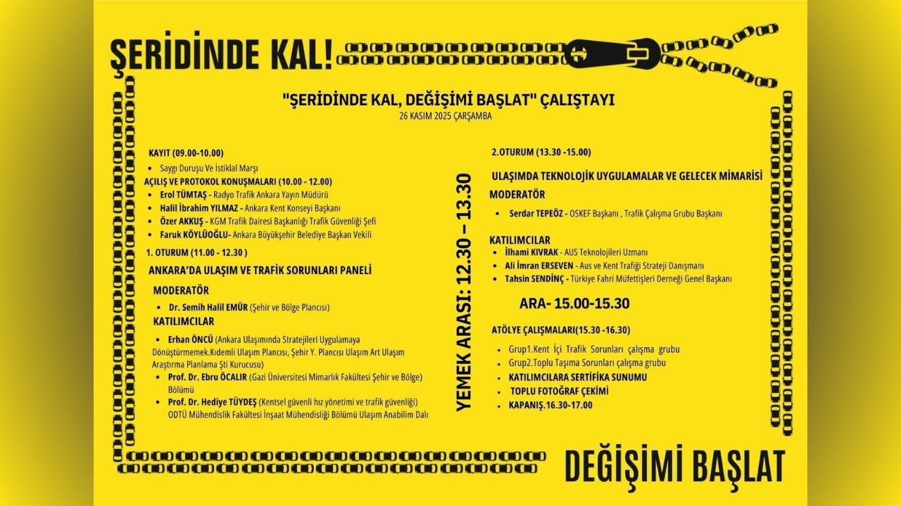 Başkent’te "Şeridinde Kal, Değişimi Başlat” çalıştayı başlıyor görseli