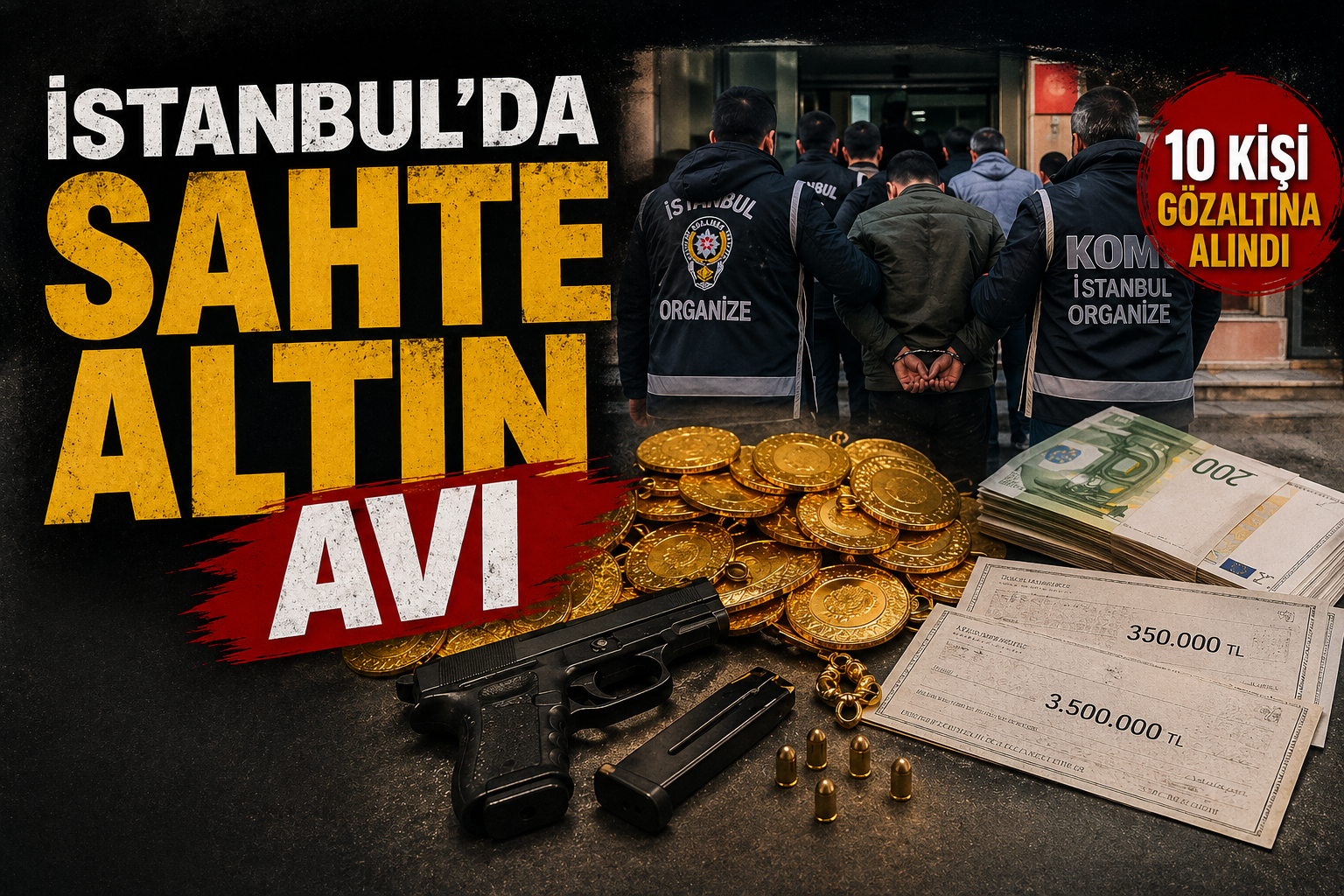 İSTANBUL'DA SAHTE ALTIN AVI: 10 KİŞİ GÖZALTINA ALINDI. görseli
