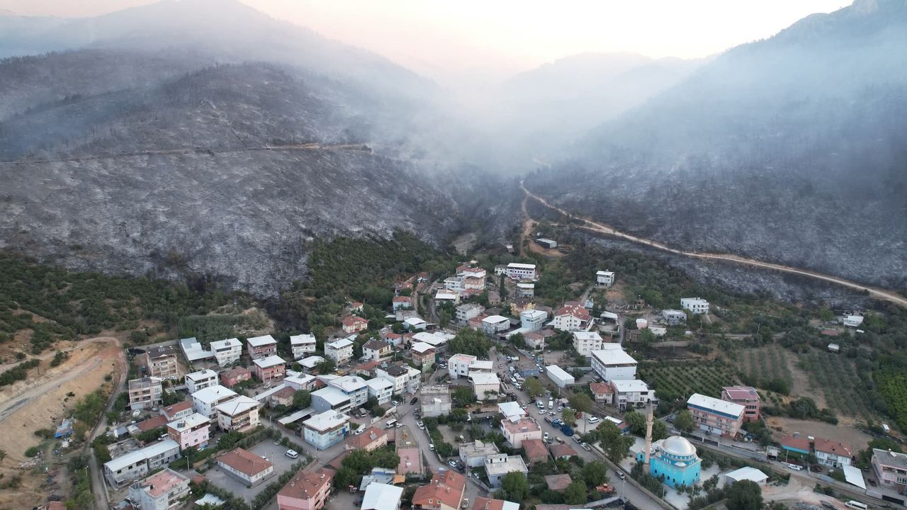 Türkiye'nin ciğerleri yandı: Çamla bezeli ormanlık alandan geriye kül yığınları kaldı görseli