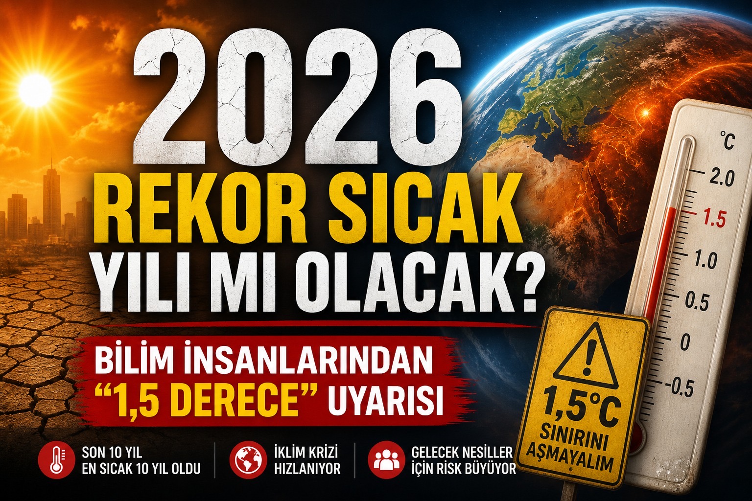 2026 Yılı Çok Sıcak Olacak Mı? Bilim İnsanlarından “1,5 Derece” Uyarısı görseli