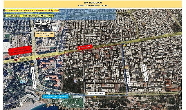 100. Yıl Caddesi Pazar günü kısmi olarak trafiğe kapanacak görseli