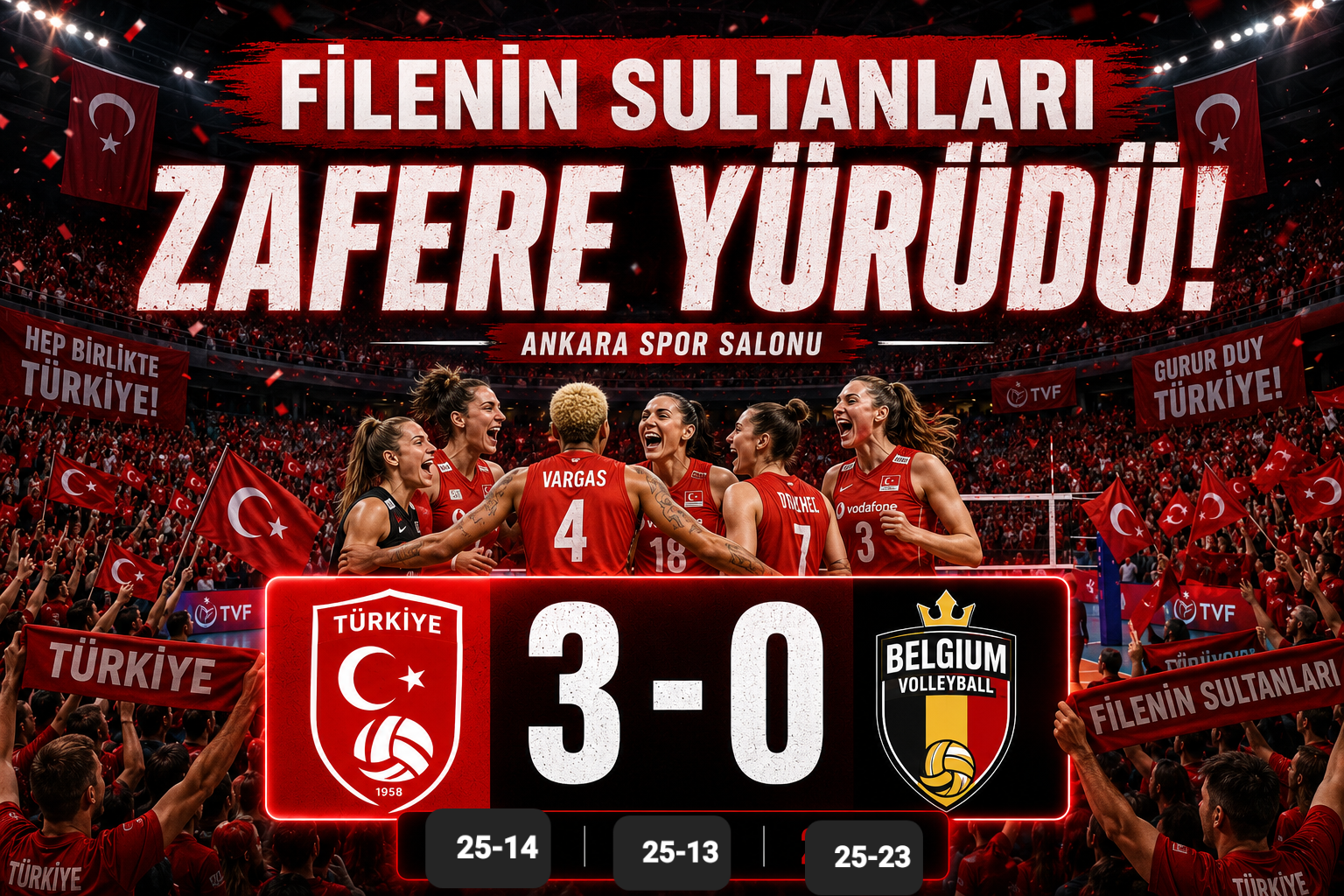 Milletler Ligi’nde Net Galibiyet: Filenin Sultanları Belçika’yı 3-0 Devirdi görseli