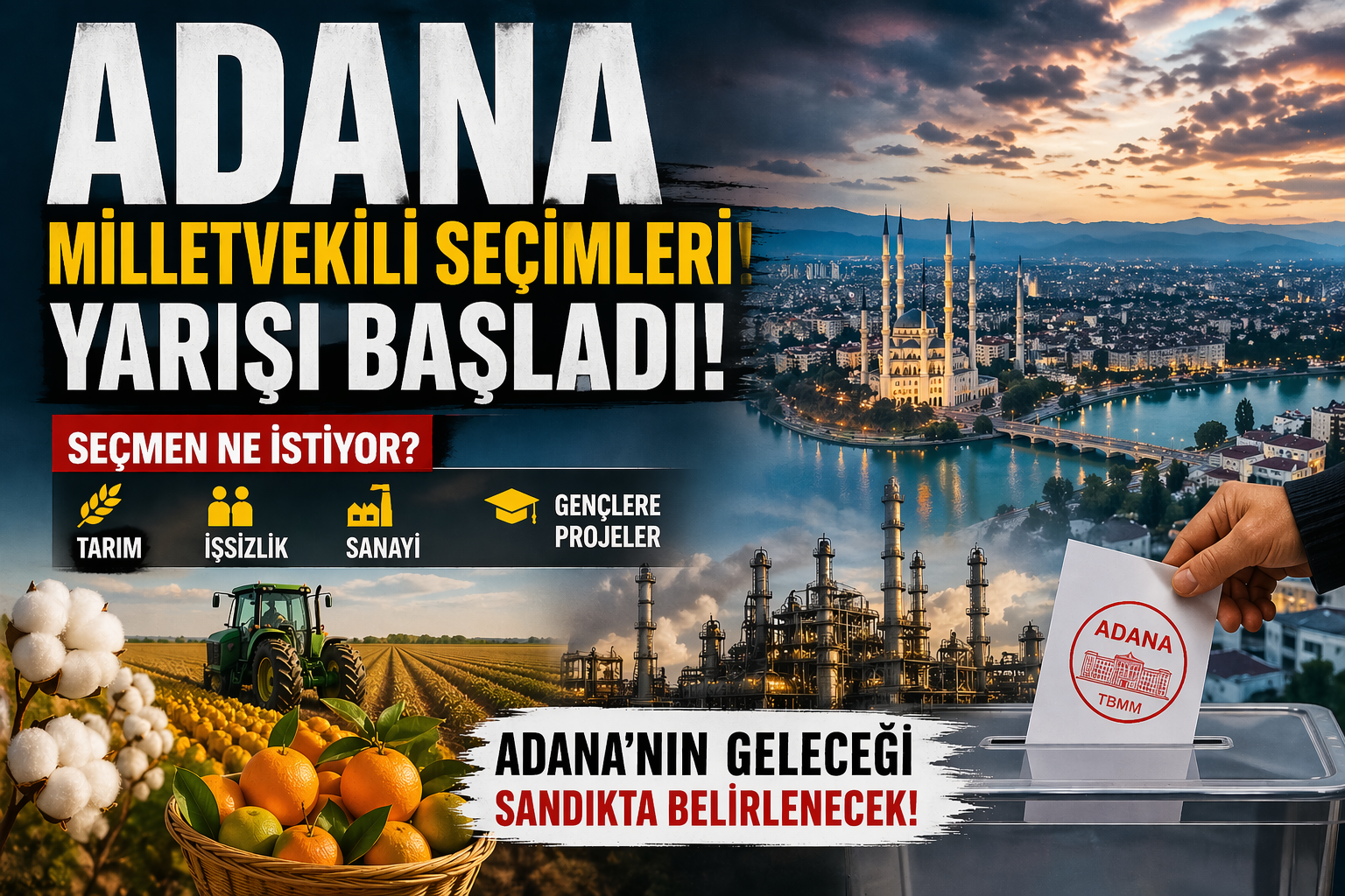 Adana milletvekili seçimleri 2026: Seçmen ne istiyor, hangi konular öne çıkıyor? görseli