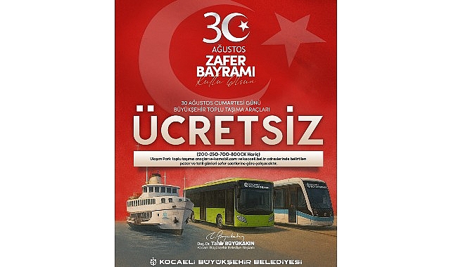 30 Ağustos'ta toplu ulaşım ücretsiz görseli