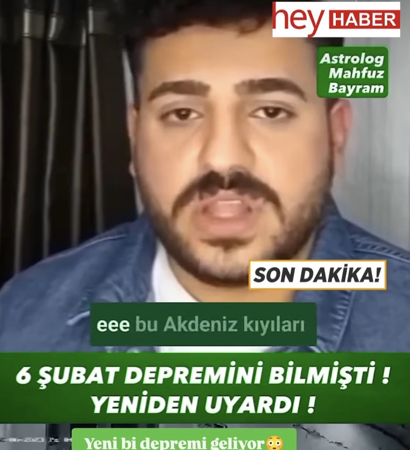 Astrolog Mahfuz Bayram 6 Şubat depremini bilmişti!